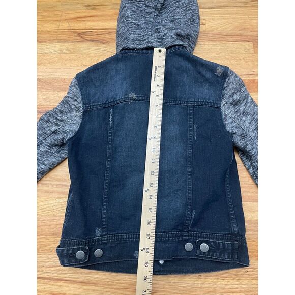 Free People Women's Jacket Basic Denim Hooded Faded Distressed Collared XS Blue - Picture 8 of 8